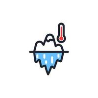 Iceberg icon that is melting because of global warming, Vector