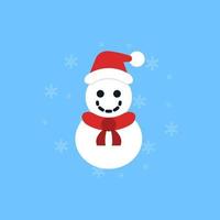 Cute snowman flat design elements, Icon, Vector, Illustration. vector