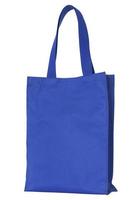 blue shopping fabric bag isolated on white with clipping path photo