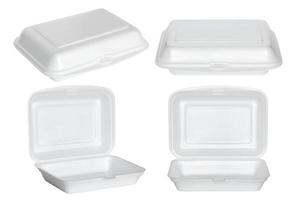 set of white styrofoam box isolated on white photo