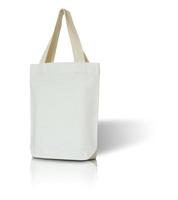 white fabric bag on white background photo