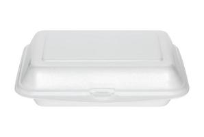 white styrofoam box isolated on white with clipping path photo