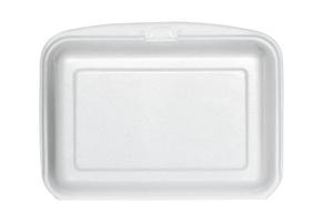white styrofoam box isolated on white with clipping path photo