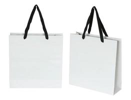 bolsa de papel blanco aislado en blanco foto