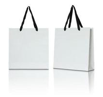 white paper bag on white background photo