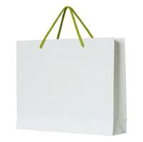 white paper bag isolated on white with clipping path photo