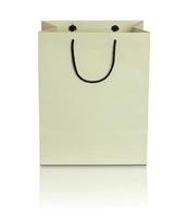 paper shopping bag on white background photo