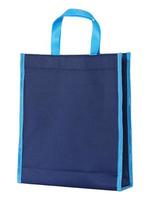 blue shopping bag isolated on white with clipping path photo