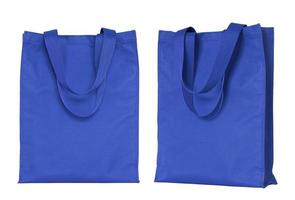 blue shopping bag isolated on white photo