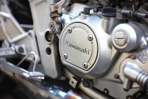Magelang,15,2022.Ninja R 150 cc motorcycle engine with engine and oil. photo