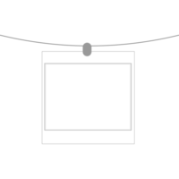 marco de fotos en blanco en la cuerda png