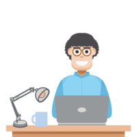 man playing laptop work from home png