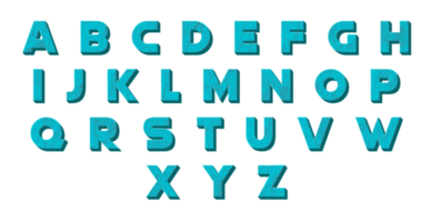 lettres de l'alphabet de texture 3d de couleur bleue png