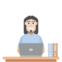 man playing laptop work from home png