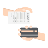 mão segurando a conta de pagamento do cartão de crédito png