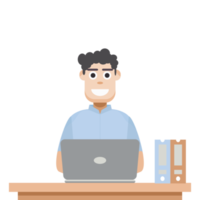 man playing laptop work from home png