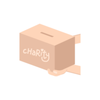 hand holding charity donating box png