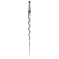 sword zigzag long keris one handed two side sharp swords knight weapon png