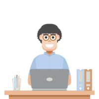 man playing laptop work from home png