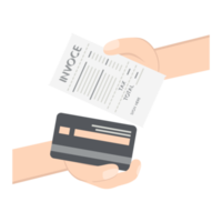 hand holding credit card pay bill png