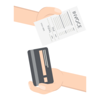 hand holding credit card pay bill png