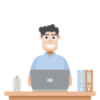 man playing laptop work from home png