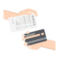 hand holding credit card pay bill png