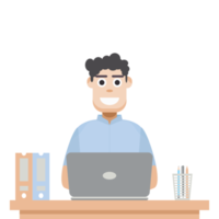 man playing laptop work from home png