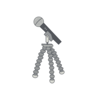 tripod using microphone podcast day setup png