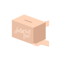 caja de donación de caridad de mano png