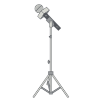 tripod using microphone podcast day setup png