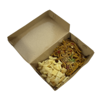 spicy noodles with dumplings in a lunch box png