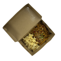 spicy noodles with dumplings in a lunch box png