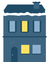 maisons en hiver dans la neige. png