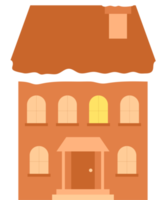 Houses in the winter in the snow. png
