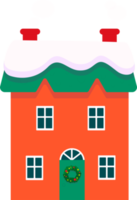 Houses in the winter in the snow. png