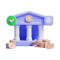 ícone de conceito de relatório de depósito e retirada de dinheiro do banco on-line 3d png