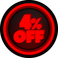 TAG 4 PERCENT DISCOUNT BUTTON BLACK FRIDAY PROMOTION FOR BIG SALES png