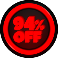 TAG 94 PERCENT DISCOUNT BUTTON BLACK FRIDAY PROMOTION FOR BIG SALES png