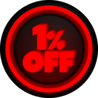 tag 1 pour cent de réduction bouton promotion du vendredi noir pour les grosses ventes png