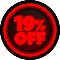 TAG 19 PERCENT DISCOUNT BUTTON BLACK FRIDAY PROMOTION FOR BIG SALES png