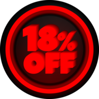 TAG 18 PERCENT DISCOUNT BUTTON BLACK FRIDAY PROMOTION FOR BIG SALES png