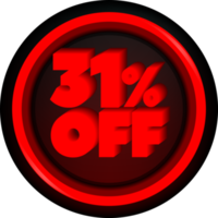 TAG 31 PERCENT DISCOUNT BUTTON BLACK FRIDAY PROMOTION FOR BIG SALES