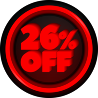 TAG 26 PERCENT DISCOUNT BUTTON BLACK FRIDAY PROMOTION FOR BIG SALES png