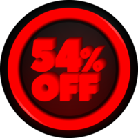 etiqueta 54 por ciento botón de descuento promoción de viernes negro para grandes ventas png