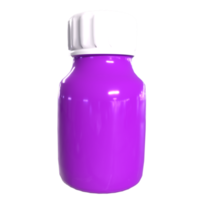 Modélisation 3D d'un flacon de médicament violet png