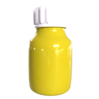 Yellow medicine bottle 3d modelling png