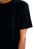 hombre en camiseta negra sobre fondo aislado png