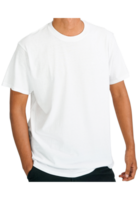 homme en t-shirt blanc sur fond isolé png