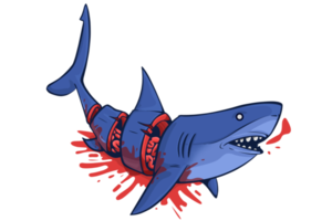 design de ilustração desenhado à mão de tubarão png